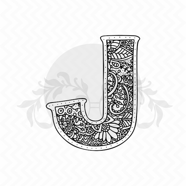 Vector una decoración de letras del alfabeto de elementos en blanco y negro