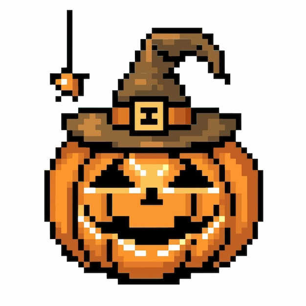 La decoración de la linterna de Halloween pixelada
