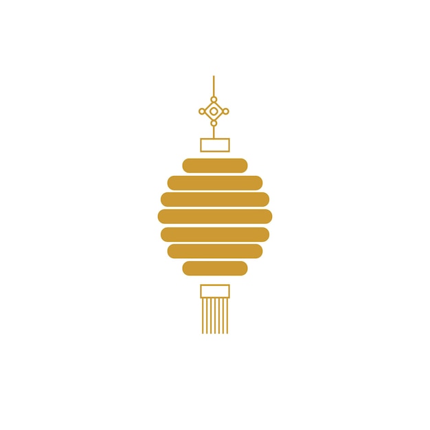 Decoración de linterna vectorial de oro para el año nuevo chino