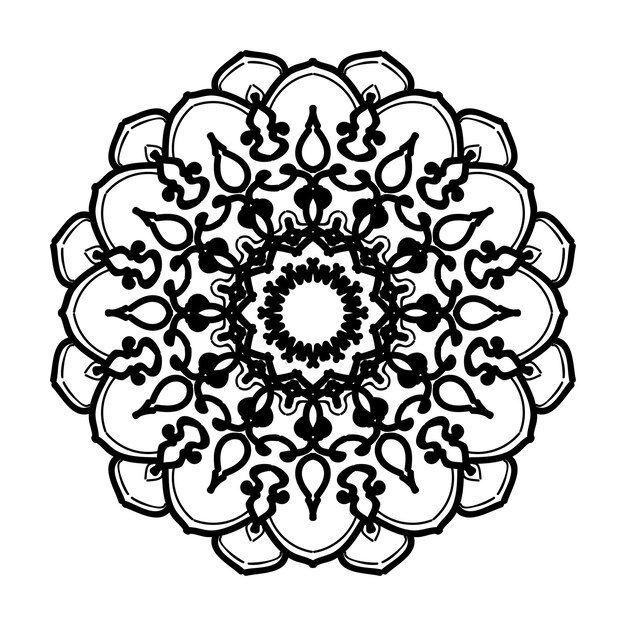 Decoración de mandala dibujada a mano en un adorno étnico oriental