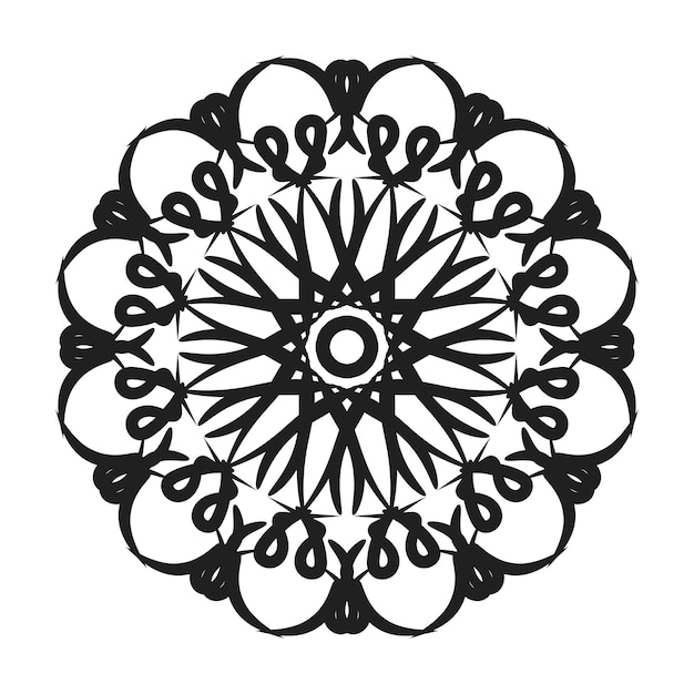 Decoración de mandala dibujada a mano en un adorno étnico oriental