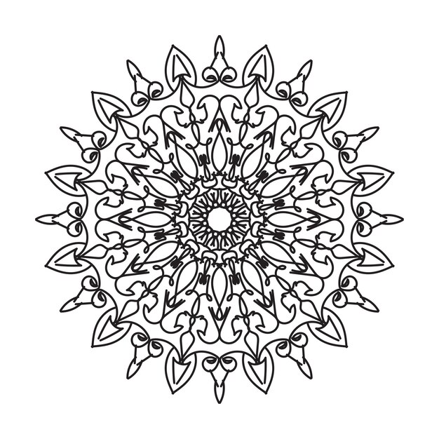 Decoración de mandala dibujada a mano en un adorno étnico oriental