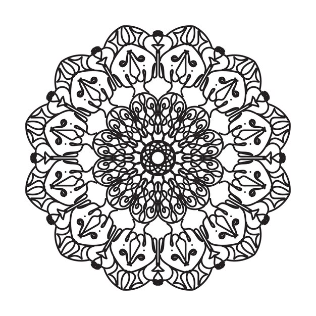Decoración de mandala dibujada a mano en un adorno étnico oriental