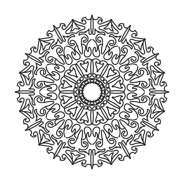 Decoración de mandala dibujada a mano en un adorno étnico oriental
