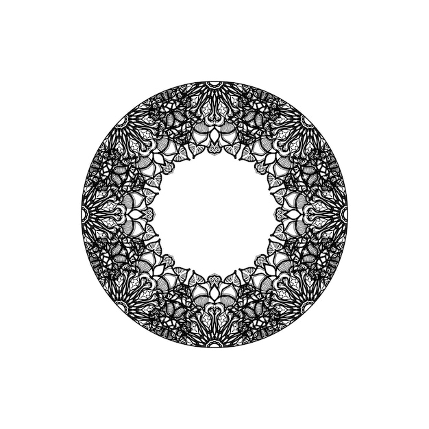 Decoración de mandala dibujada a mano en un adorno étnico oriental