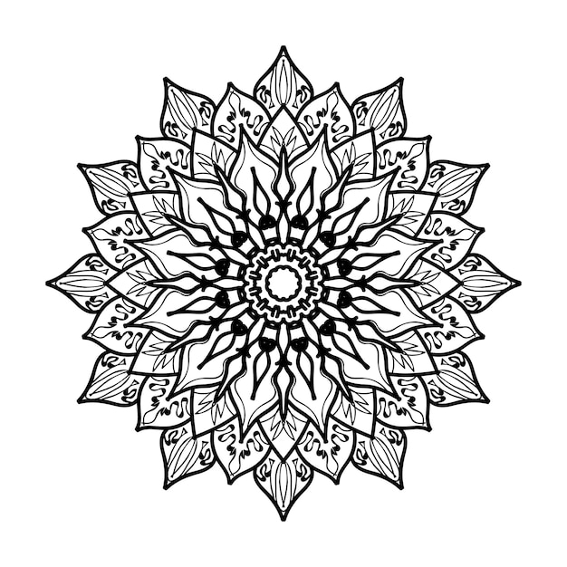Decoración de mandala dibujada a mano en un adorno étnico oriental