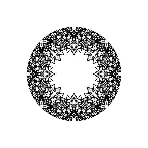 Decoración de mandala dibujada a mano en un adorno étnico oriental