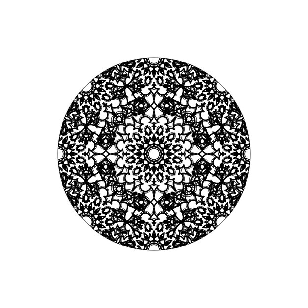 Decoración de mandala dibujada a mano en un adorno étnico oriental
