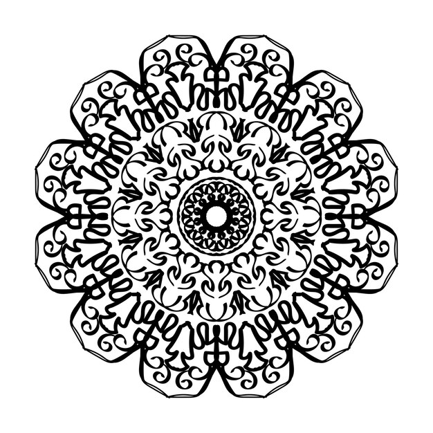 Decoración de mandala dibujada a mano en un adorno étnico oriental