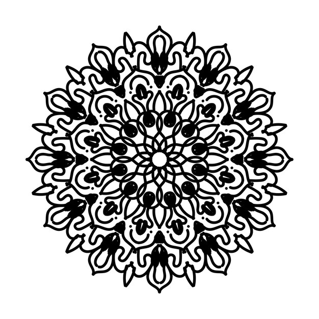 Decoración de mandala dibujada a mano en un adorno étnico oriental