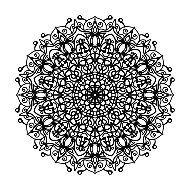 Decoración de mandala dibujada a mano en un adorno étnico oriental