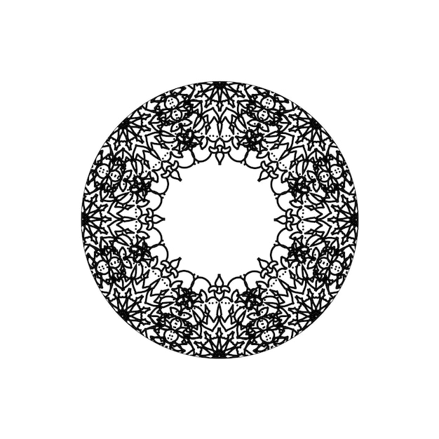 Decoración de mandala dibujada a mano en un adorno étnico oriental
