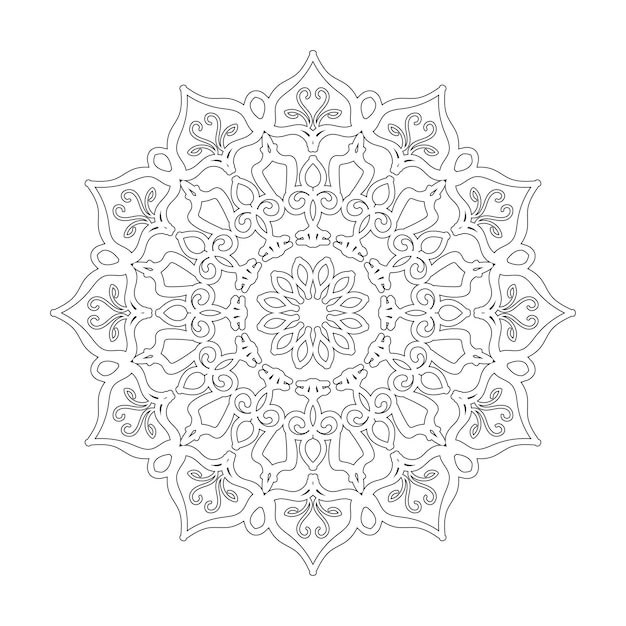 Decoración de mandala dibujada a mano en un adorno étnico oriental