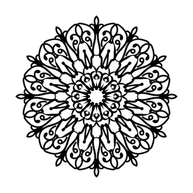 Decoración de mandala dibujada a mano en un adorno étnico oriental