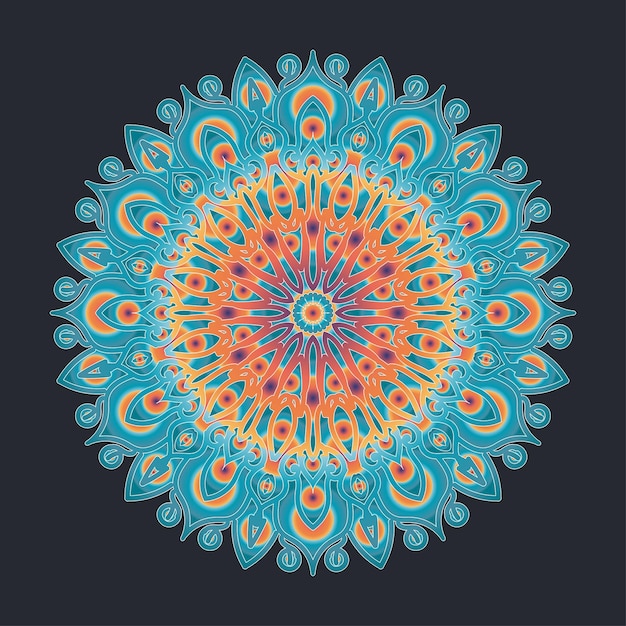 Decoración de mandala dibujada a mano en un adorno étnico oriental