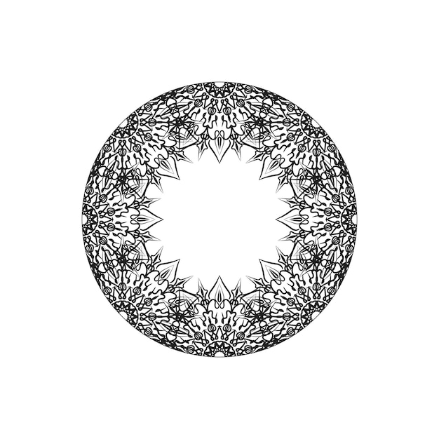 Decoración de mandala dibujada a mano en un adorno étnico oriental