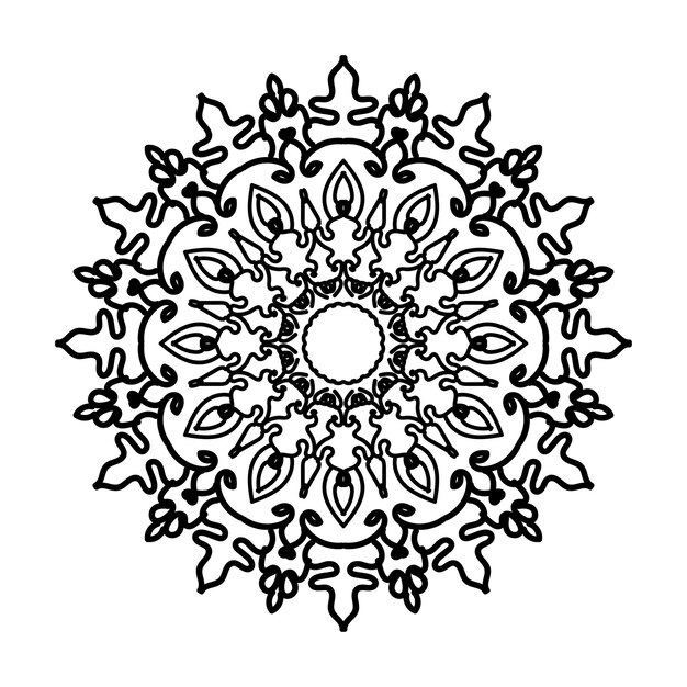 Decoración de mandala dibujada a mano en un adorno étnico oriental