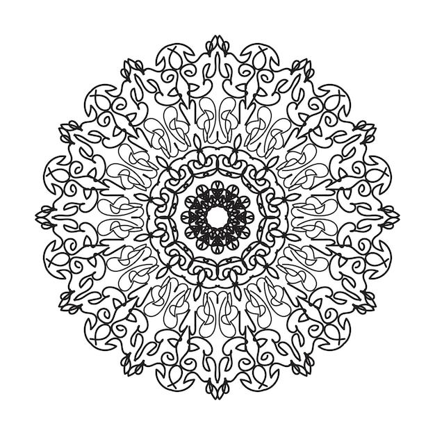 Decoración de mandala dibujada a mano en un adorno étnico oriental