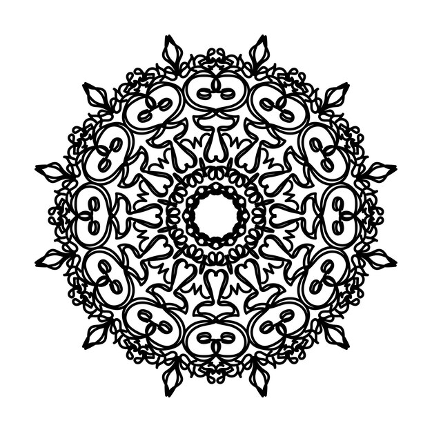 Decoración de mandala dibujada a mano en un adorno étnico oriental