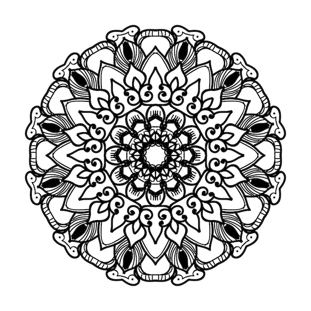 Decoración de mandala dibujada a mano en un adorno étnico oriental