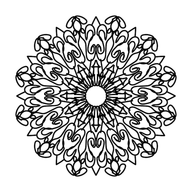 Decoración de mandala dibujada a mano en un adorno étnico oriental