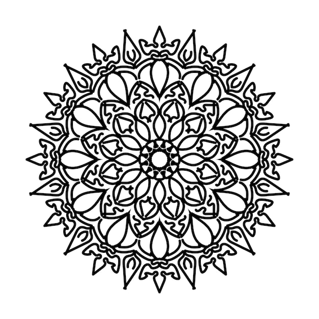 Decoración de mandala dibujada a mano en un adorno étnico oriental