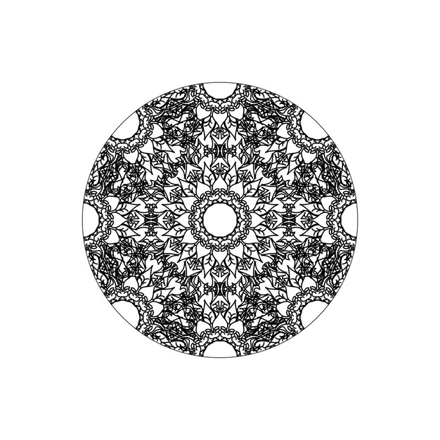 Decoración de mandala dibujada a mano en un adorno étnico oriental