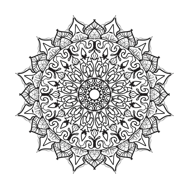 Decoración de mandala dibujada a mano en un adorno étnico oriental