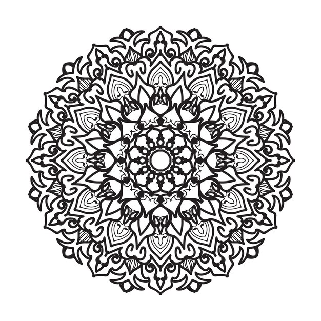 Decoración de mandala dibujada a mano en un adorno étnico oriental