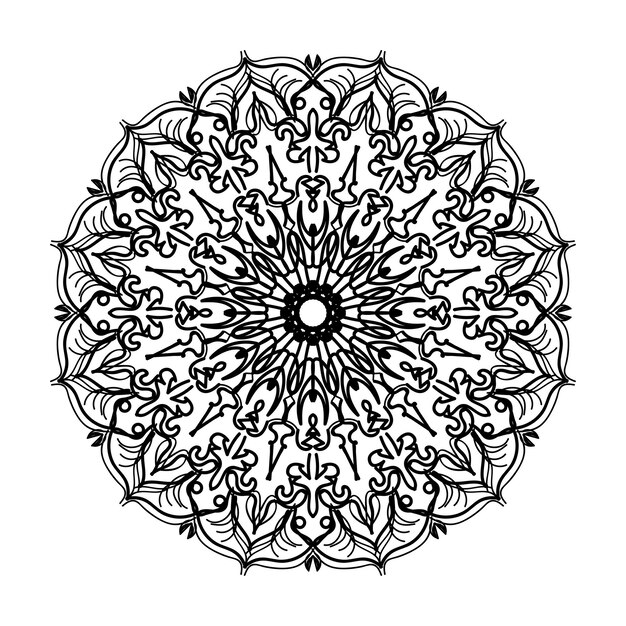 Decoración de mandala dibujada a mano en un adorno étnico oriental