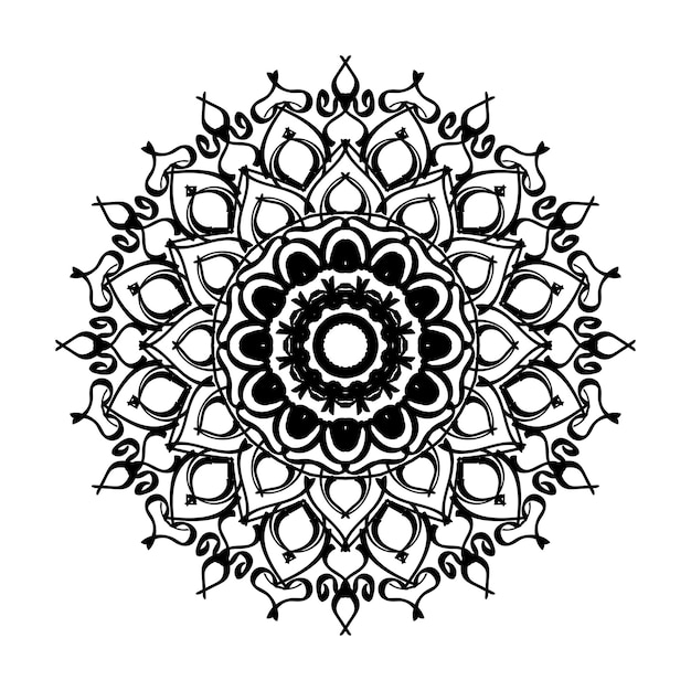 Decoración de mandala dibujada a mano en un adorno étnico oriental