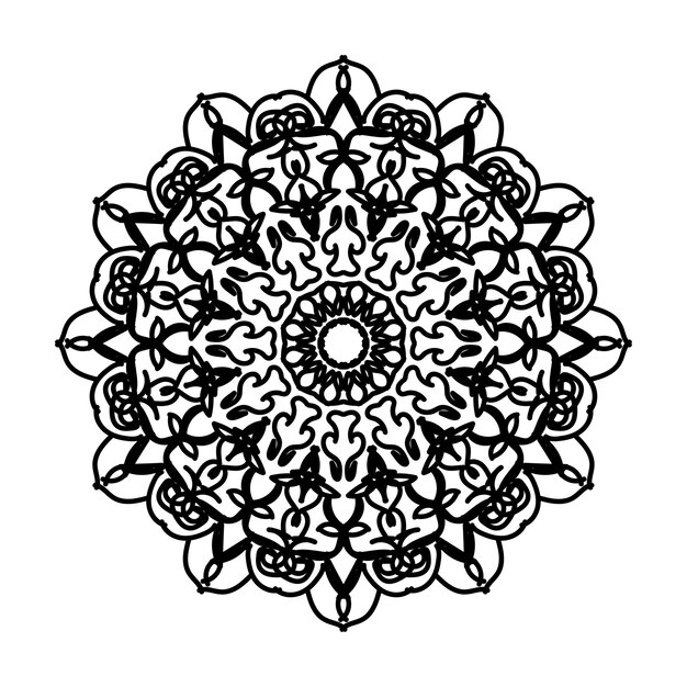 Decoración de mandala dibujada a mano en un adorno étnico oriental
