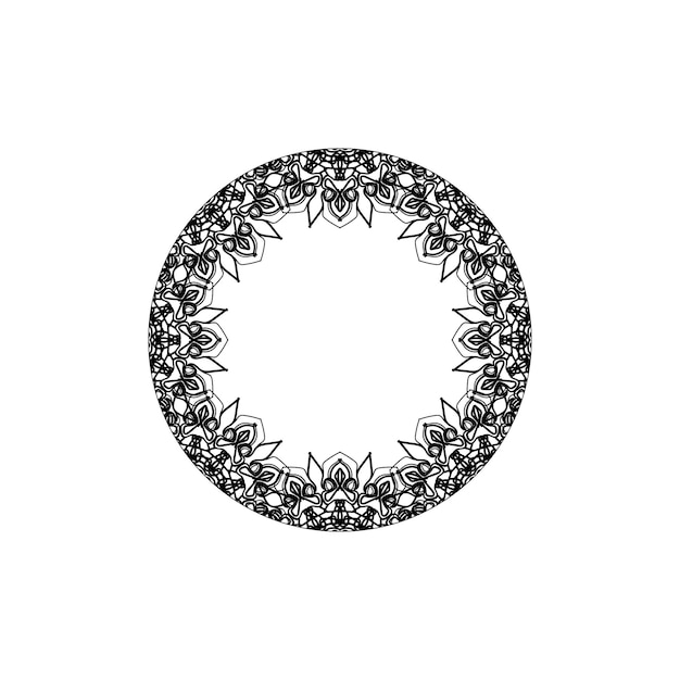 Decoración de mandala dibujada a mano en un adorno étnico oriental