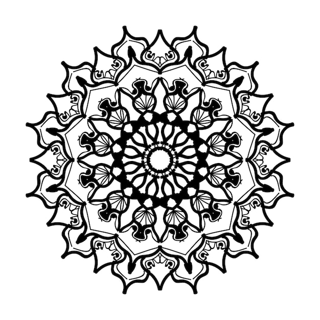 Decoración de mandala dibujada a mano en un adorno étnico oriental
