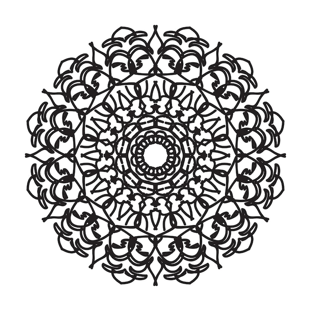 Decoración de mandala dibujada a mano en un adorno étnico oriental