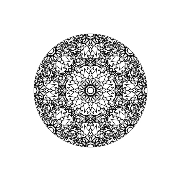 Decoración de mandala dibujada a mano en un adorno étnico oriental