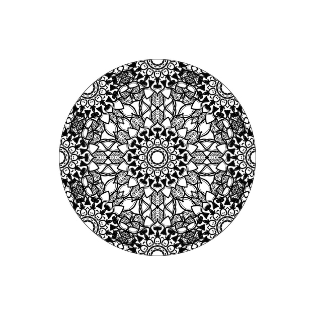 Decoración de mandala dibujada a mano en un adorno étnico oriental