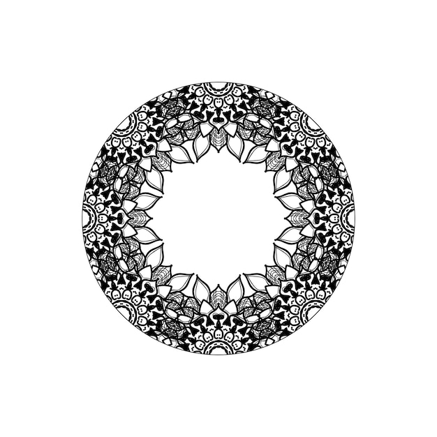 Decoración de mandala dibujada a mano en un adorno étnico oriental