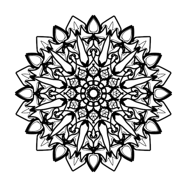 Decoración de mandala dibujada a mano en un adorno étnico oriental
