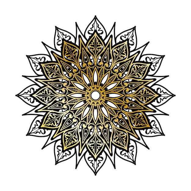 Decoración de mandala dibujada a mano en un adorno étnico oriental