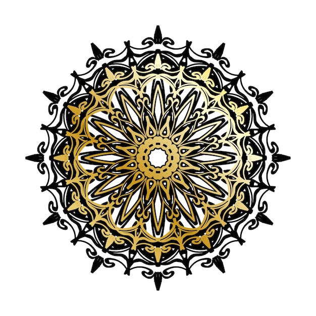 Decoración de mandala dibujada a mano en un adorno étnico oriental