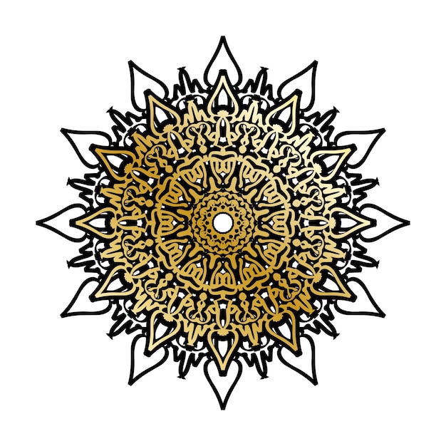 Decoración de mandala dibujada a mano en un adorno étnico oriental
