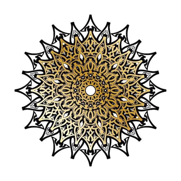 Decoración de mandala dibujada a mano en un adorno étnico oriental