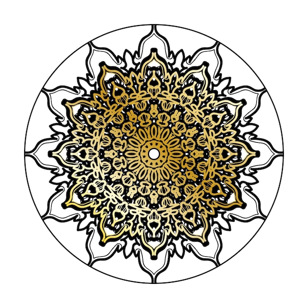 Decoración de mandala dibujada a mano en un adorno étnico oriental