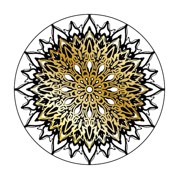 Decoración de mandala dibujada a mano en un adorno étnico oriental