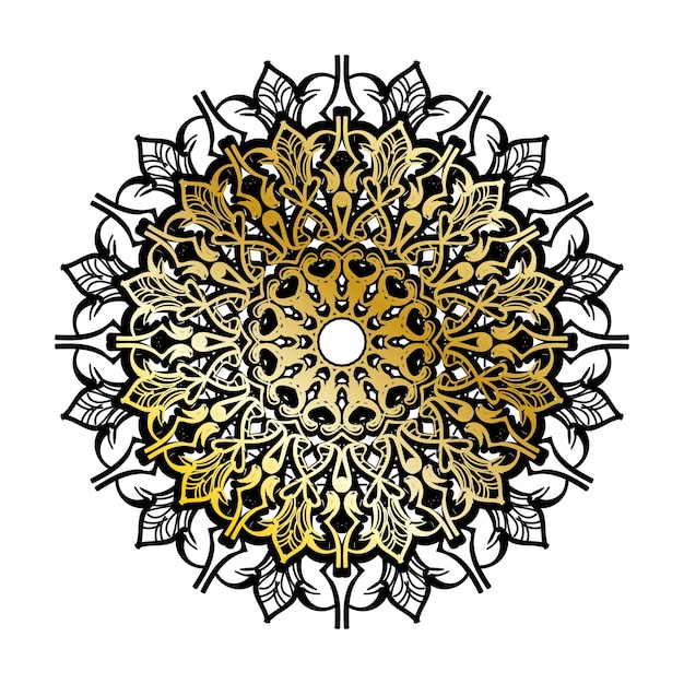 Decoración de mandala dibujada a mano en un adorno étnico oriental