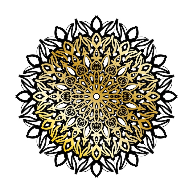 Decoración de mandala dibujada a mano en un adorno étnico oriental