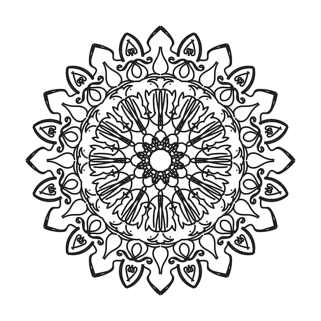 Decoración de mandala dibujada a mano en un adorno étnico oriental