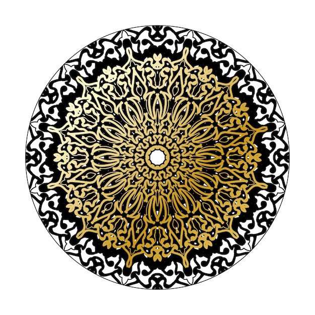 Decoración de mandala dibujada a mano en un adorno étnico oriental