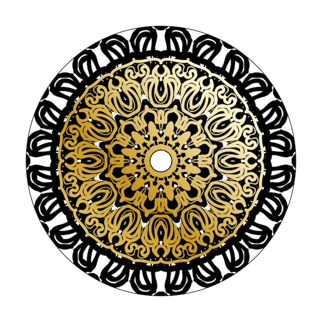 Decoración de mandala dibujada a mano en un adorno étnico oriental